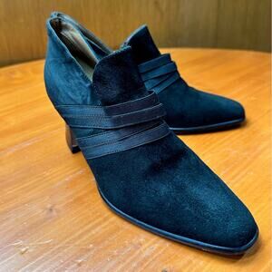 Battaglia Black Suede Bootie Shoe - SZ 37.5